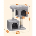 thumbnail image 5 of ZHOUB Cat Tree, 33.1-Inch Cat Tower, L, Cat Condo for Large Cats up to 16 lb, Large Cat Perch, 2 Cat Caves, Scratching Post, Light Gray-Light Gray-L, 5 of 9