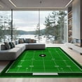 thumbnail image 2 of ODIKA Football Field Doormat Stadium Endzone Stripes Center Motif Door for Living Room, Under Sectional, Family , Non-Slip Flatwoven, 2 of 7