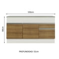 thumbnail image 3 of Mueble De Cocina 2 Puertas 3 Cajones 150cm Glamy Madesa - Blanco/Marrón, 3 of 5