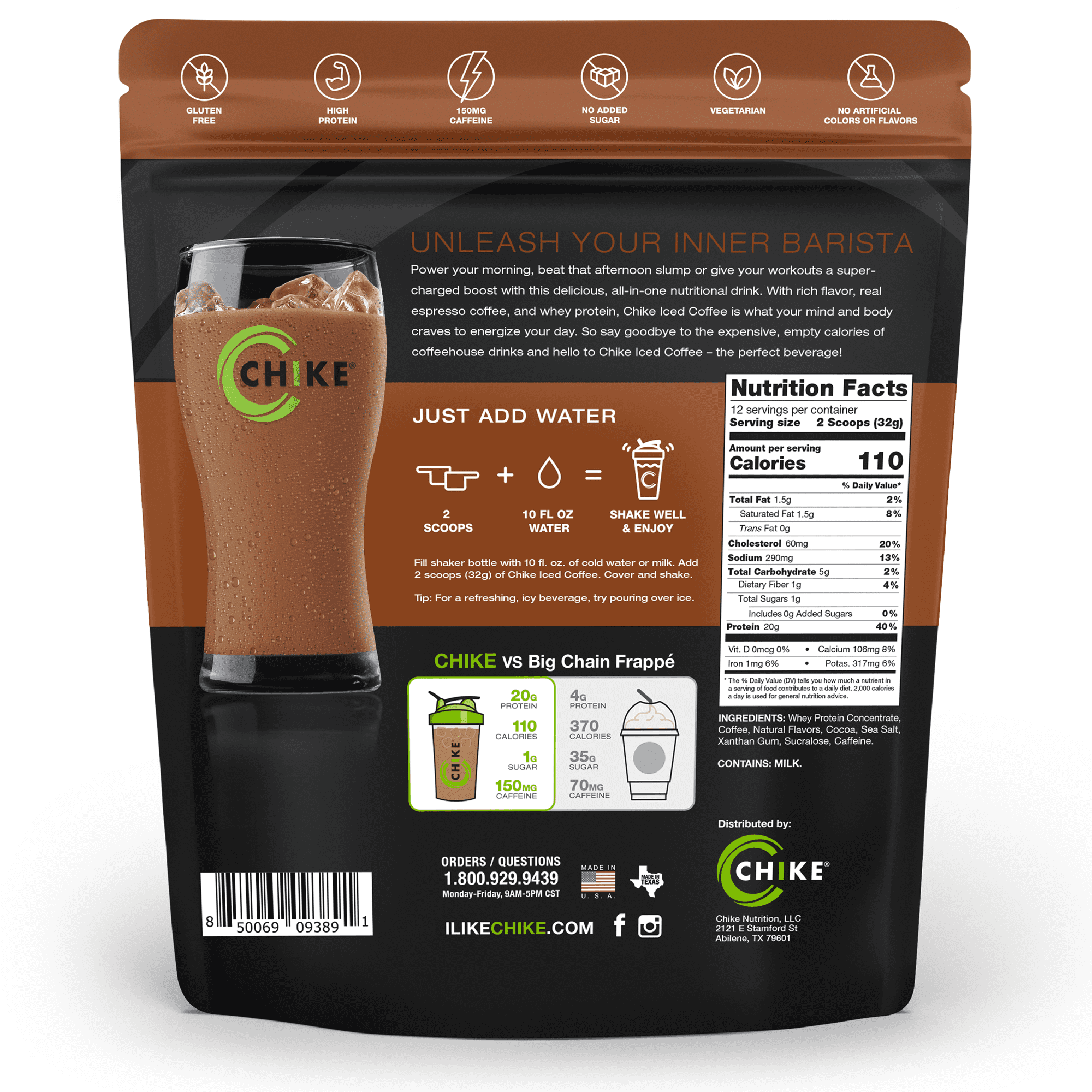 Chike Mocha Protein Iced Coffee with Real Espresso, 20g Protein, 12 Servings