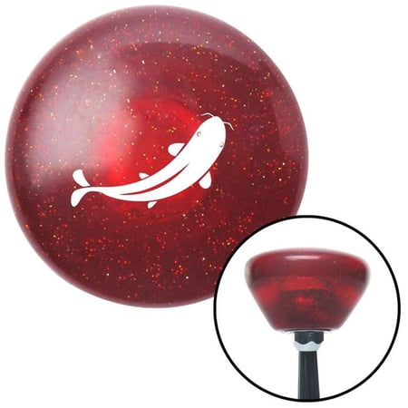 American Shifter White Marine Koi Red Retro Metal Flake Shift Knob with M16 x 1.5 Insert Shifter Brody