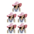 thumbnail image 1 of Maytalsory 1/2/3/5 Stylish Women Sun Hat With Bowknot Effective Sun Protection And Easy To pink 5PCS, 1 of 6