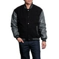 thumbnail image 1 of G-Style USA Men's Letterman Baseball Varsity Jacket VJ100A - BLACK/CHARCOAL - 3X-Large, 1 of 5