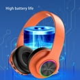 thumbnail image 7 of SHENGXINY Over Ear Headphones Wireless Clearance Bluetooth Earphones, Wireless, Illuminated, Seven Color Breathing Lights, Pluggable, Foldable, Subwoofer, Universal For Mobile Phones Orange, 7 of 7