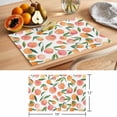 thumbnail image 6 of Peaches Watercolor Placemats Set&nbsp;of&nbsp;6 Pink Fruit Green Leaf Gradient Abstract Heat Insulation Washable Place Mats, Rustic Non-Slip Table Mats for Dining Table Party Kitchen Decor,13x19 Inch, 6 of 9
