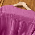 thumbnail image 4 of Linen 3/4 Sleeve Button Shirts Summer Boho Peasant Casual Gauze Clothes Embroidered Tops for Women Hot Pink XL, 4 of 6