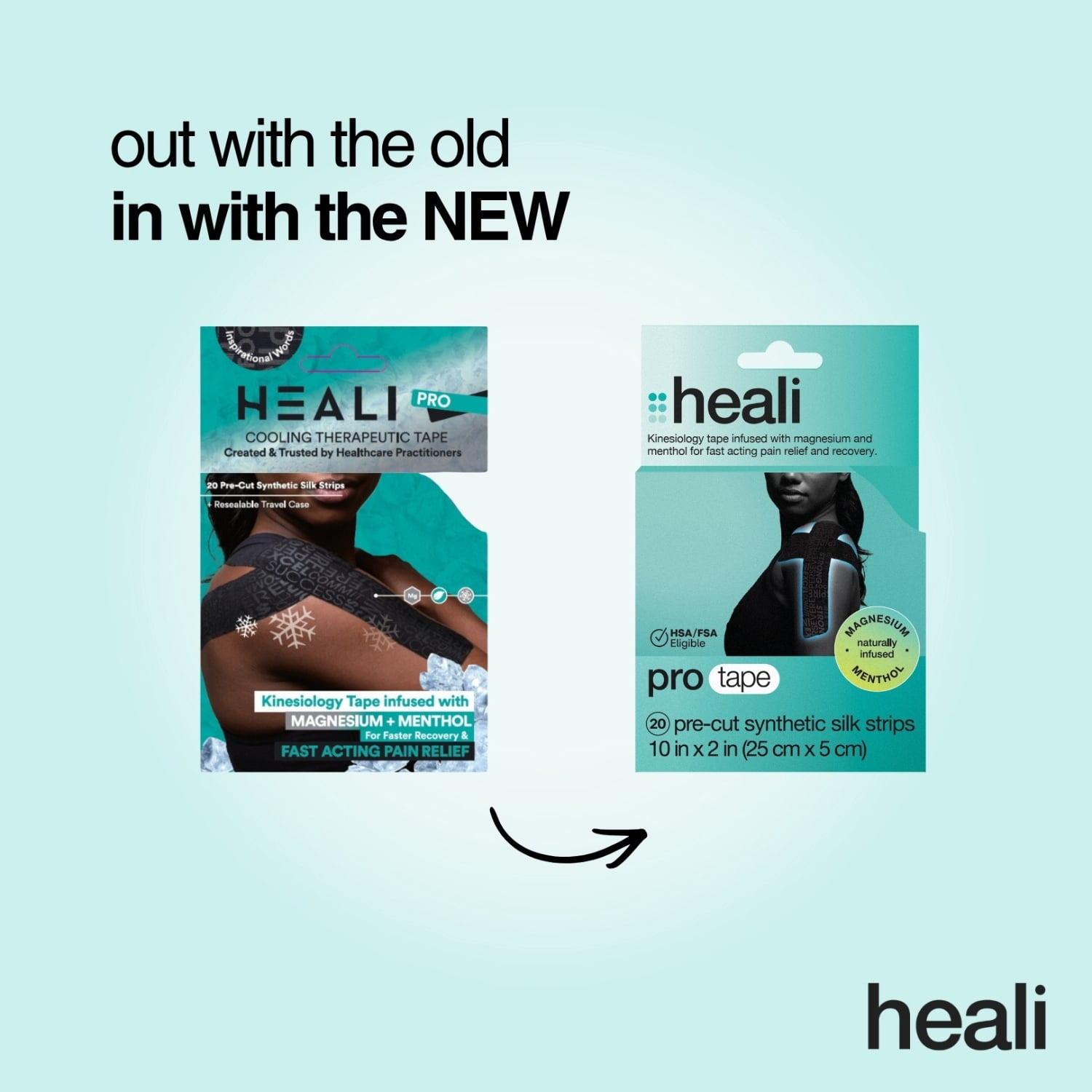 Heali Medical Precut Shape-Black Tape with Inspirational Words