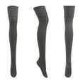 thumbnail image 3 of WoenderWiz Women's Thigh High Socks Lolita Gothic Over Knee High Stocking Lace Up Thigh Stockings Girl Uniform Dress Long Socks Dark Gray, 3 of 4