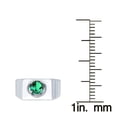 thumbnail image 3 of Sterling Silver with Green Emerald Solitaire Men's Ring, 3 of 3