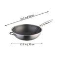 thumbnail image 4 of Stainless Steel Wok Honeycomb Grain Frying Pan Double Handle Traditional Pan, 4 of 4