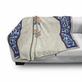 thumbnail image 3 of Lantern Soft Flannel Fleece Throw Blanket, Old Stlye Celebration Theme in Art Style Oriental Culture Print, Cozy Plush for Indoor and Outdoor Use, 50" x 70", Orange White and Blue, by Ambesonne, 3 of 6