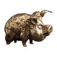 thumbnail image 3 of Abbracc Mini Brass Auspicious Pig Sculpture Cute for Side Table Collection Accessory, 3 of 9