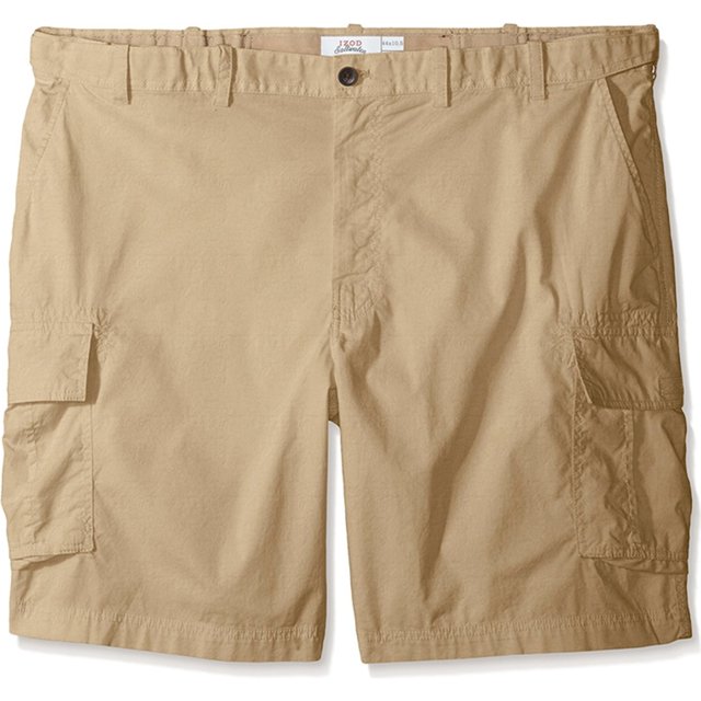 IZOD Shorts casuales de popelina para hombre, marrón, 30 IZOD Carga