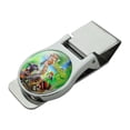 thumbnail image 1 of Montego Bay Jamaica Giraffe Zebra Lion Satin Chrome Plated Metal Money Clip, 1 of 4