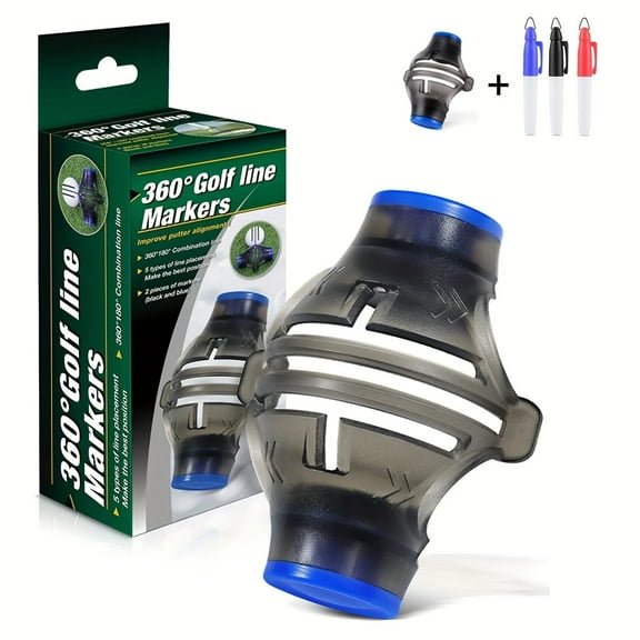 FORICOM 360-degree golf ball alignment tool set—equipped with three-color marking pens, aiming and alignment aids, suitable for golf beginners and professional players.