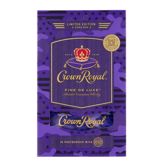 Crown Royal Fine De Luxe Blended Canadian Whisky with Camo Bag 750mL VAP, 40% ABV