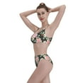 thumbnail image 6 of Picia Rose Flowers Women's High Waisted Bikini Scoop Neck Swimsuit Two Pieces Bathing Suit-Medium, 6 of 8