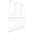 thumbnail image 3 of Ekena millwork 94 1/2"L (Adjustable 108"H to 132"H) Ashford Square Panel Stacked Wall Wainscot Paneling Kit, 3 of 10