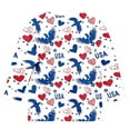 thumbnail image 5 of Taqqpue Girls 4th of July Shirt American Flag T-Shirts for Kids Toddler Summer 3/4 Sleeve Crewneck Tops Patriotic Tee Tops Boys Kids Independence Day Outfit 1-13 Years, 5 of 5