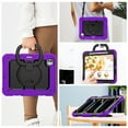 thumbnail image 6 of Case for iPad Pro 11 inch M4 2024/ M5 2025, 360 Rotating Stand Handle Pencil Holder Shoulder Strap Heavy Duty Shockproof Cover, Purple, 6 of 7