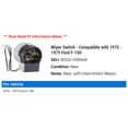 thumbnail image 2 of Wiper Switch - Compatible with 1975 - 1979 Ford F-150 1976 1977 1978, 2 of 2