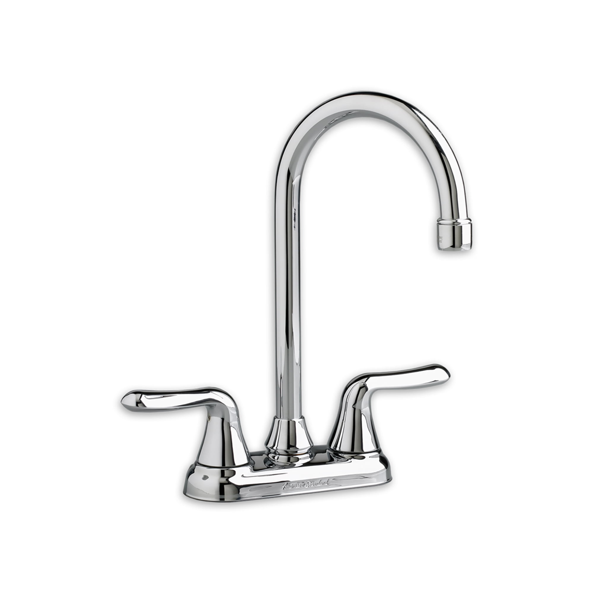 Chrome American Standard 7295252.002 5-5/8-Inch Heritage Wall-Mount Swivel Spout Kitchen Faucet with Porcelain Lever Handles