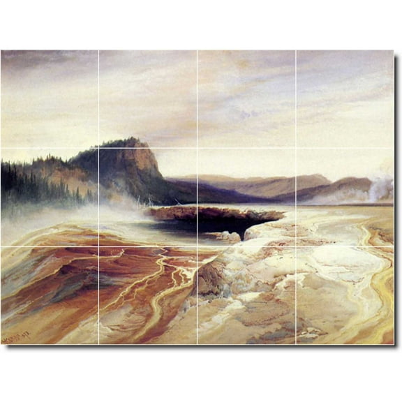Ceramic Tile Mural-Thomas Moran Landscapes Painting 546. 17" w x 12.75" h using (12) 4.25 x 4.25 ceramic tiles