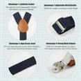 thumbnail image 4 of AWAYTR Unisex Adjustable Polyester Suspenders, Navy Blue, 23.6", 4 of 14