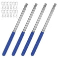 thumbnail image 1 of Uxcell 4-Pack 5.25Ft/1.6M Telescopic Flag Pole with Clips Blue, 1 of 2