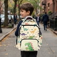 thumbnail image 3 of Yspwyqan School Backpack for Kids Teens, 600D Polyester Lightweight Boys Backpack, Multi-Pocket Fits 15.6 Laptop, Ice Cream Dino School Bag for Elementary Middle High, 3 of 7