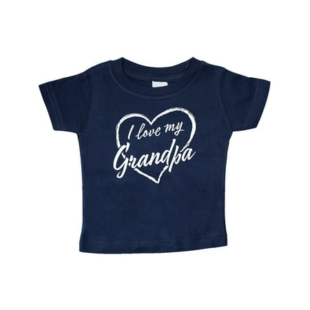 

Inktastic I Love My Grandpa in White Chalk Heart Gift Baby Boy or Baby Girl T-Shirt