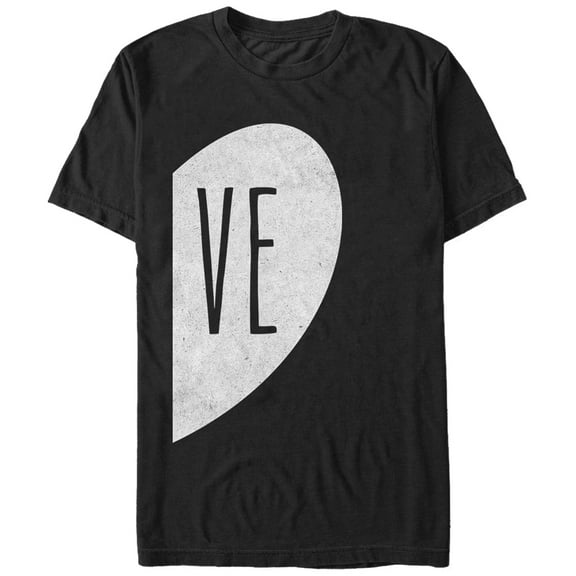 Men's Lost Gods VE Half Love Heart  Graphic Tee Black Medium