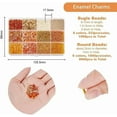 thumbnail image 2 of 10998pcs Glass Seed Beads Tube Beads Bulk Orange Bugle Beads Mini Glass Beads Sequins Beads for Sewing Jewelry Making Craft Hole: 0.5/1mm for DIY, 2 of 9