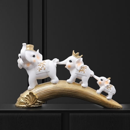 Adorable Animal Statue Feng Shui Decoration Wealth Lucky Figurine Animals Sculpture for Tabletop Living Room Bedroom Ornament White