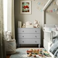 thumbnail image 3 of Buzz & Bloom Small Kids 3-Drawer Wood Dresser Chest for Bedrooms, Gray, 3 of 13
