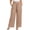 Beige, variant on cocolona Womens Summer Casual Loose Plus Size Pants Elastic Waist Straight Wide Leg Vacation Lounge Trousers with Pockets