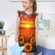 thumbnail image 4 of Balery Sunset Golden Sunflower Field Camisón de princesa para niñas, pijama de algodón con mangas abullonadas, suave y bonito.-X-Large, 4 of 6