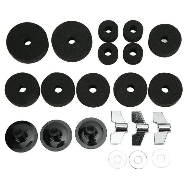 Cymbal Replacement Accessories Cymbal Felts And Sleeves Hi Hat Felt Hi Hat Cup Felt 21Pcs Cymbal Replacement Accessories Felts Sleeves Wing Nuts Washers For Hi Hat Cup