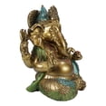 thumbnail image 5 of Seated Hindu God Ganesha Ganapati Holding Trident Axe and Modaka Bowl Figurine, 5 of 8