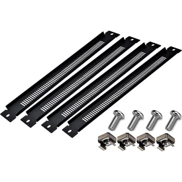 4 Pack 1U Vented Server Rack Blank Panels - Metal Filler Panels With Cage Nuts For 19" Network Cabinets, Black