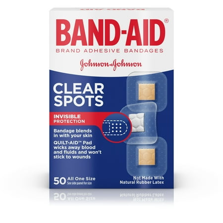 (2 pack) Band-Aid Brand Clear Spots discreet Bandages, All One Size, 50