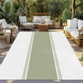 thumbnail image 3 of Fsddascl Sage Green Striped Outdoor Rug for Patio/Deck/Porch, Non-Slip Large Area Rug 4 x 6 Ft, Modern Geometric Abstract Art Indoor Outdoor Rugs Washable Area Rugs, Reversible Camping Rug Carpet, 3 of 5