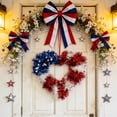 thumbnail image 3 of Independence Day Heart Decorative Wreath Hanging Red White Blue Shaped Ornament with Tassels, 3 of 8