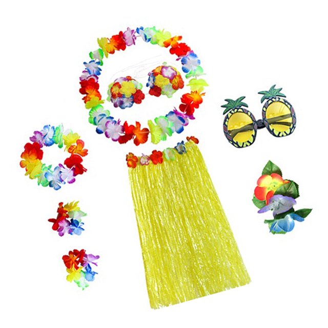 Sonducket Conjunto de de hierba hawaiana, faldas largas, decoración de vestido, suministros para fiestas, vestido de baile, accesorio de disfraz Prendas para la parte inferior del cuerpo tipo 15 Sonducket AP007833-15