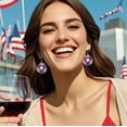 thumbnail image 5 of geerera Independence Day Theme Party Earrings Holiday Party Dress Up Ambiance Jewelry Pentagram Bow Hanging Ring, 5 of 6