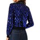 thumbnail image 3 of CHAQUETA BOMBER CORTA CON CREMALLERA Y CUELLO ALTO DE LENTEJUELAS PARA MUJERES INSPIRAR CHIC S AZUL REAL, 3 of 5