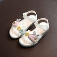 thumbnail image 3 of UTTOASFAY Toddler Shoes Toddler Infant Kids Baby Girls Cute Shoes Soft Princess Shoes Beach Sandals Beige 2-2.5Years, 3 of 7