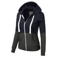 thumbnail image 2 of Doublju Womens Long Sleeve Lightweight 2 Color Blocked Hoodie Jacket With Side Pockets, 2 of 4