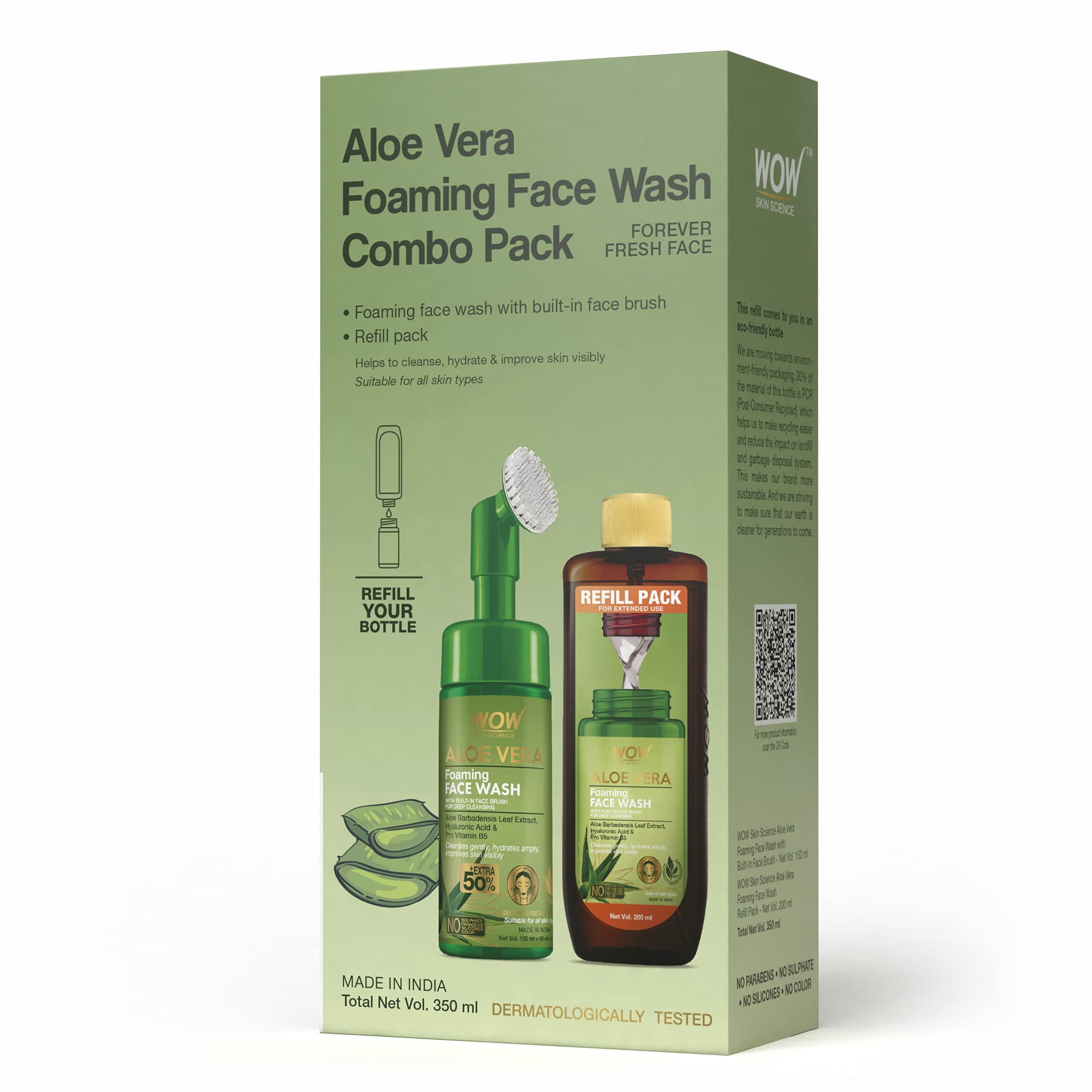 WOW Skin Science Aloe Vera Foaming Face Wash Combo Pack Consist of