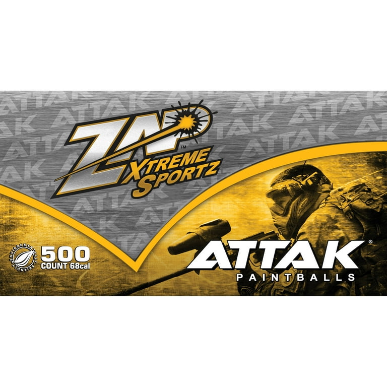 4 pack) Zap Xtreme Sportz Attak Paintballs 500ct 68cal with Yellow